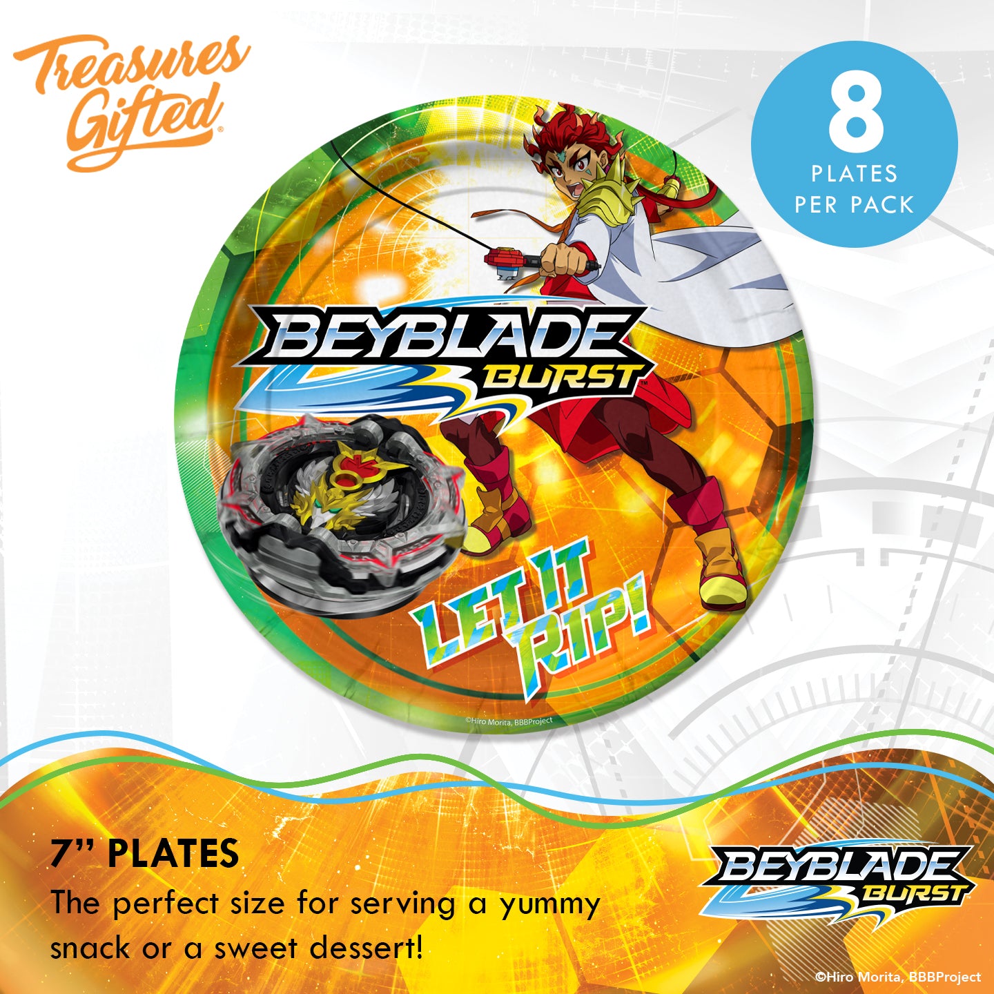 BEYBLADE Plates 7in - BEYBLADE Party Supplies
