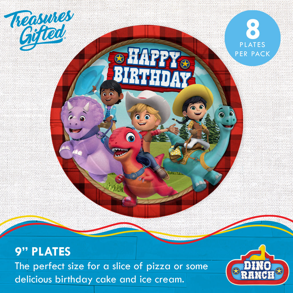 Dino Ranch Party Supplies - Dinner Plates