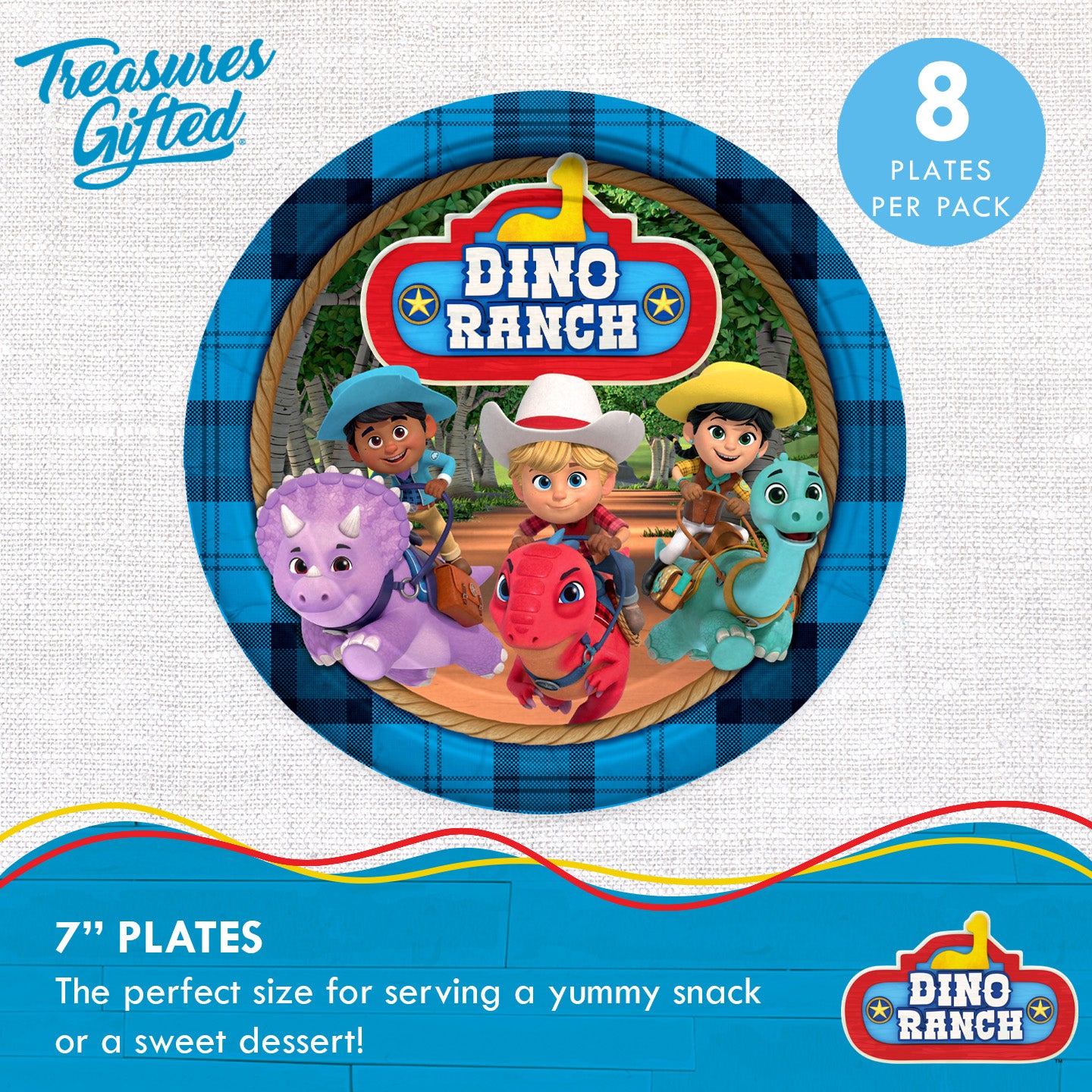 Dino Ranch Party Supplies - Dessert Plates