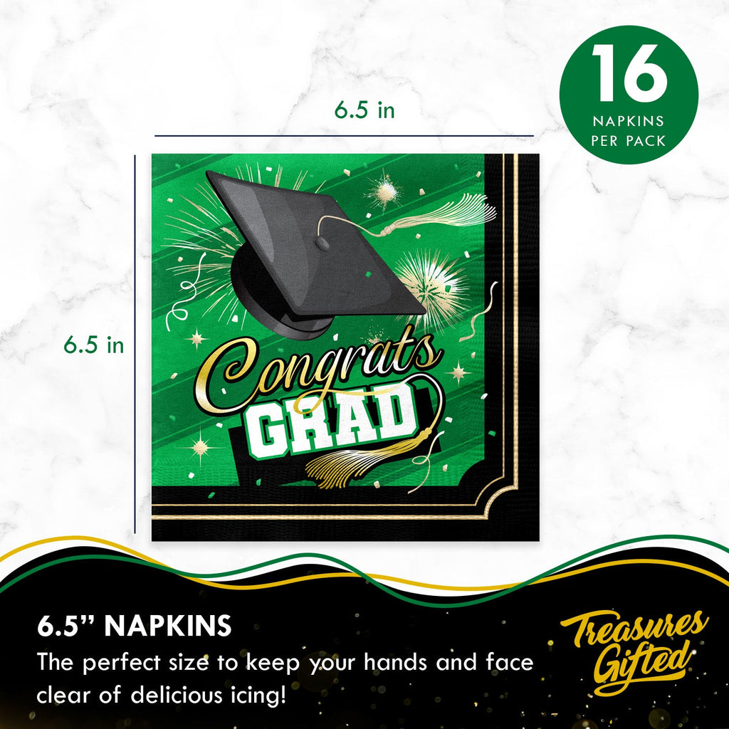 Green Graduation Napkins - Green Graduation Party Supplies