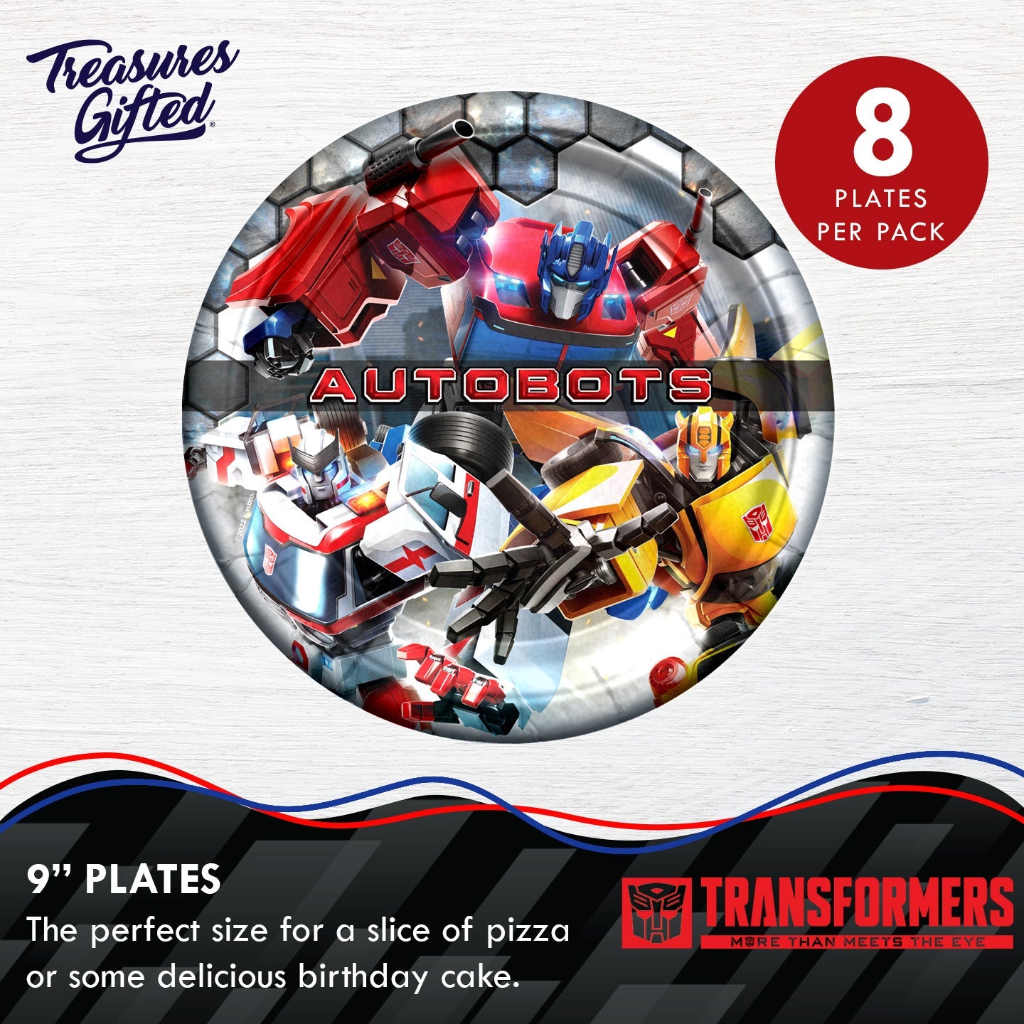 Transformers Plates 9in - Transformers Party Supplies