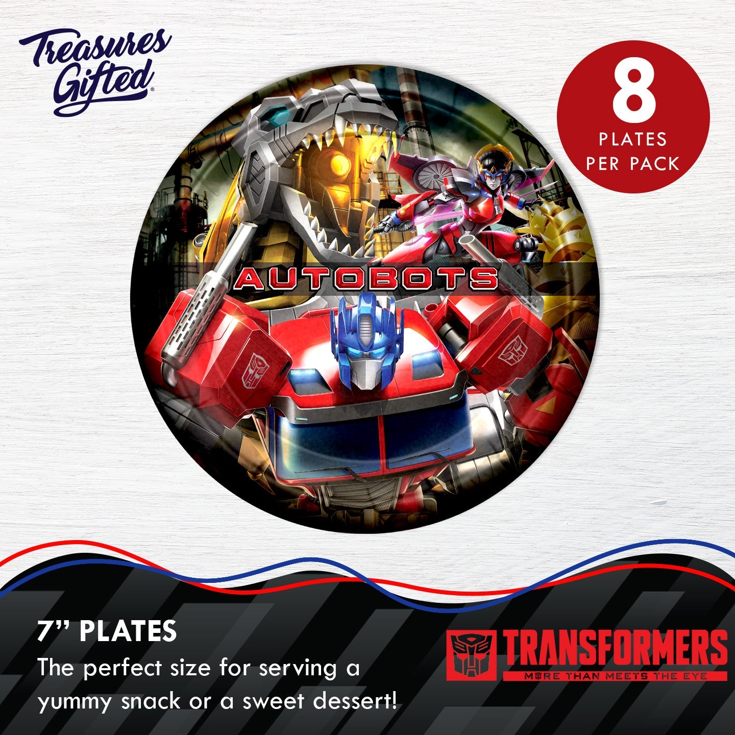 Transformers Plates 7in - Transformers Party Supplies