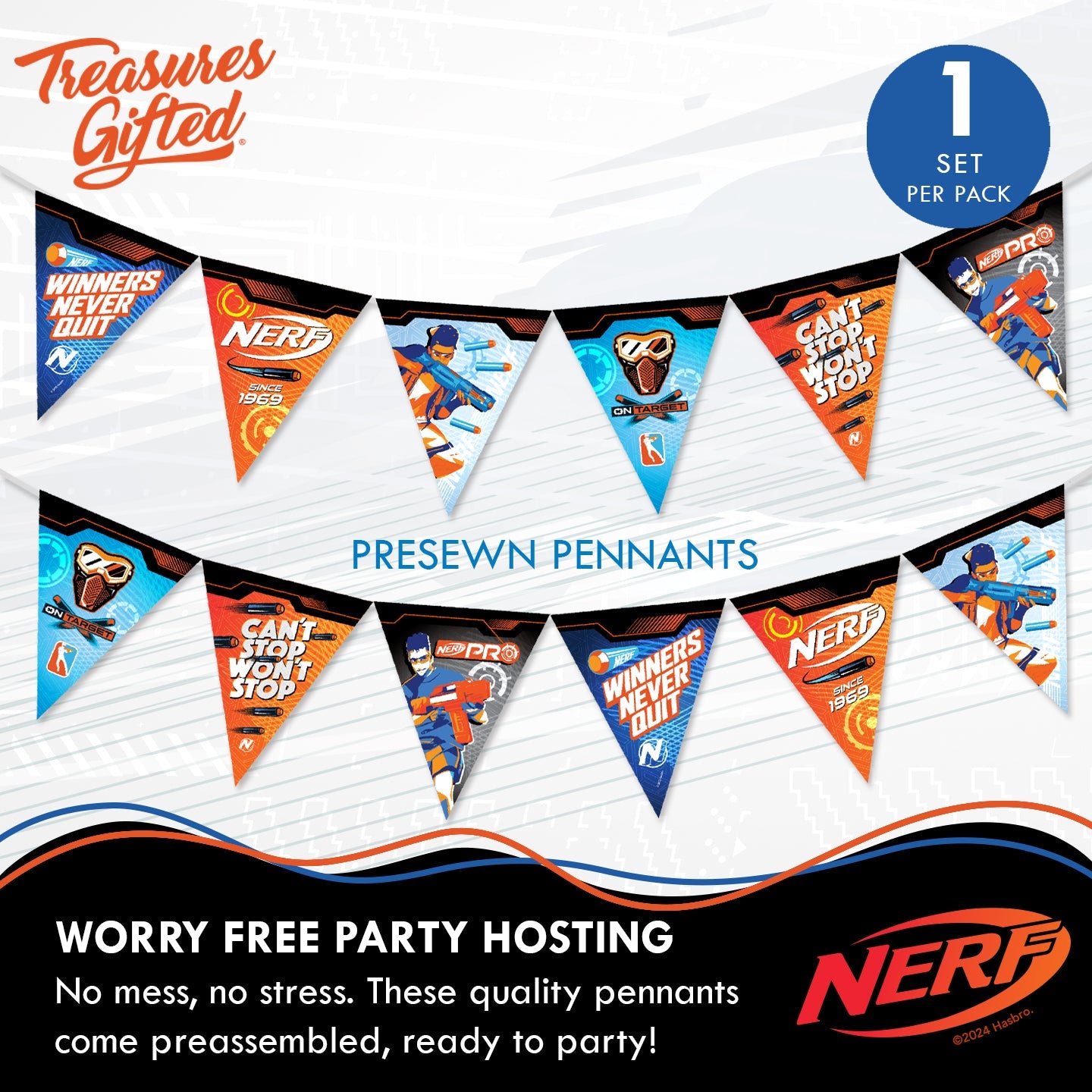 Nerf Birthday Banner Pennant - Nerf Party Supplies