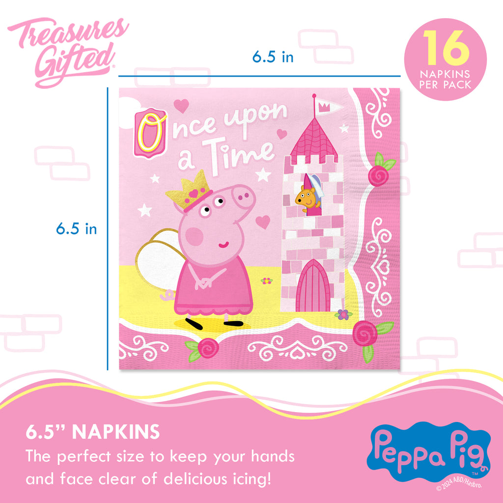Princess Peppa Pig Napkins - Princess Peppa Pig Party Supplies
