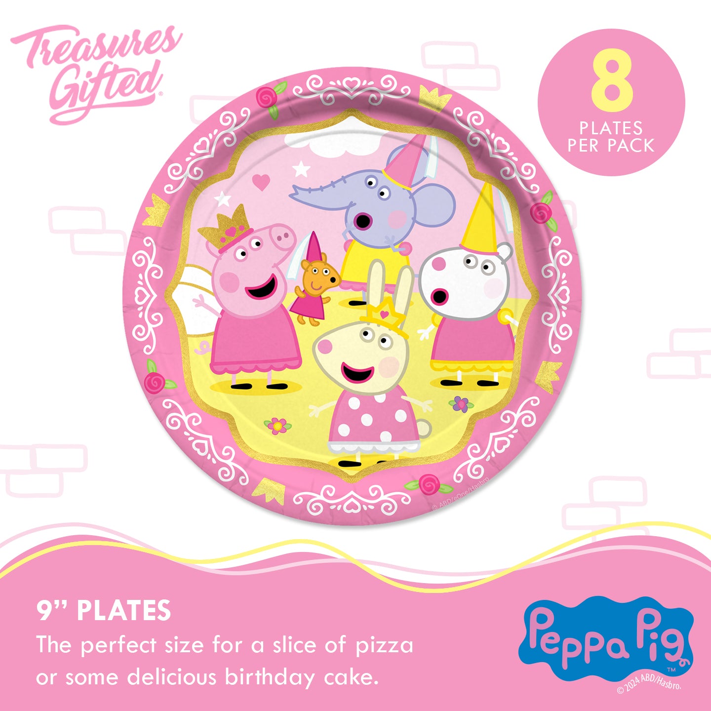 Princess Peppa Pig Plates 9in - Princess Peppa Pig Party Supplies