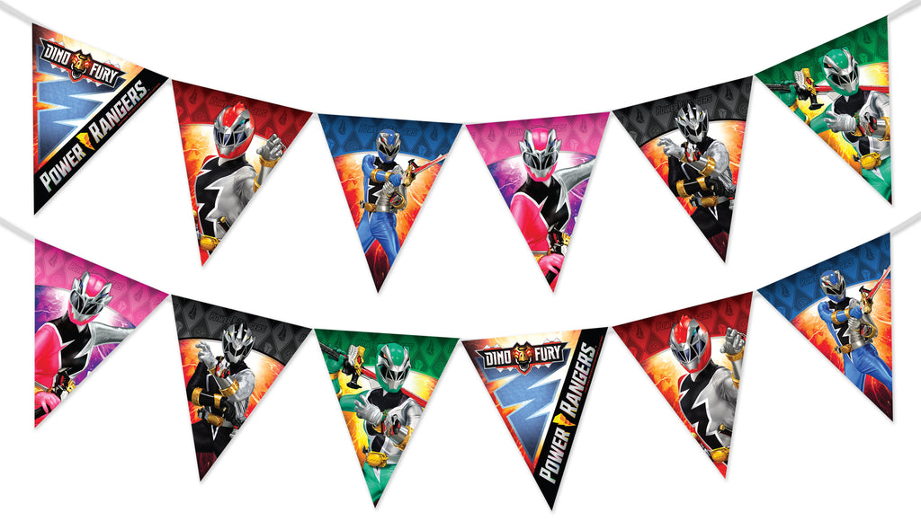 Power Rangers Birthday Banner Pennant - Power Rangers Party Supplies