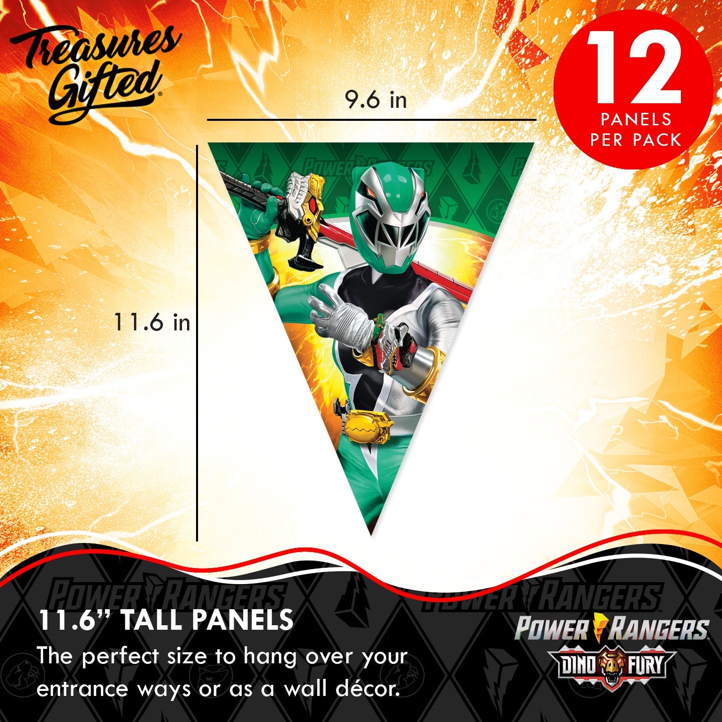 Power Rangers Birthday Banner Pennant - Power Rangers Party Supplies