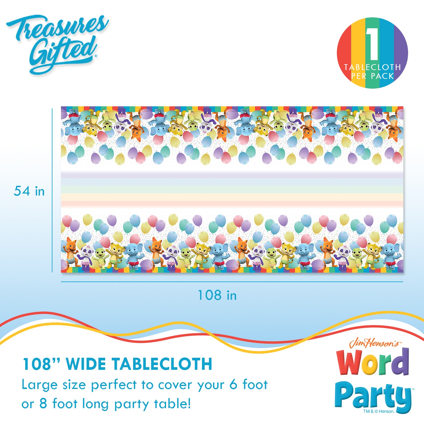 Word Party Tablecloth - Word Party Birthday Supplies