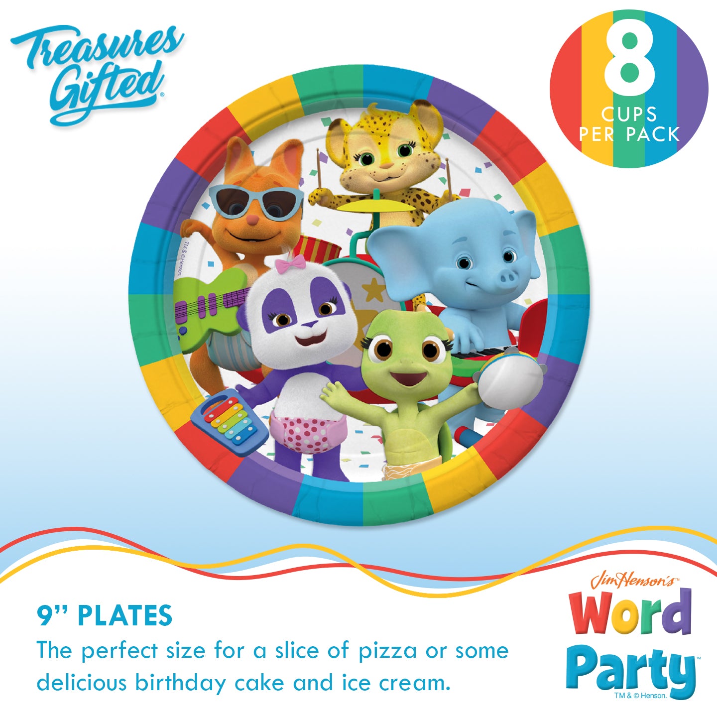 Word Party Plates 9in - Word Party Birthday Supplies