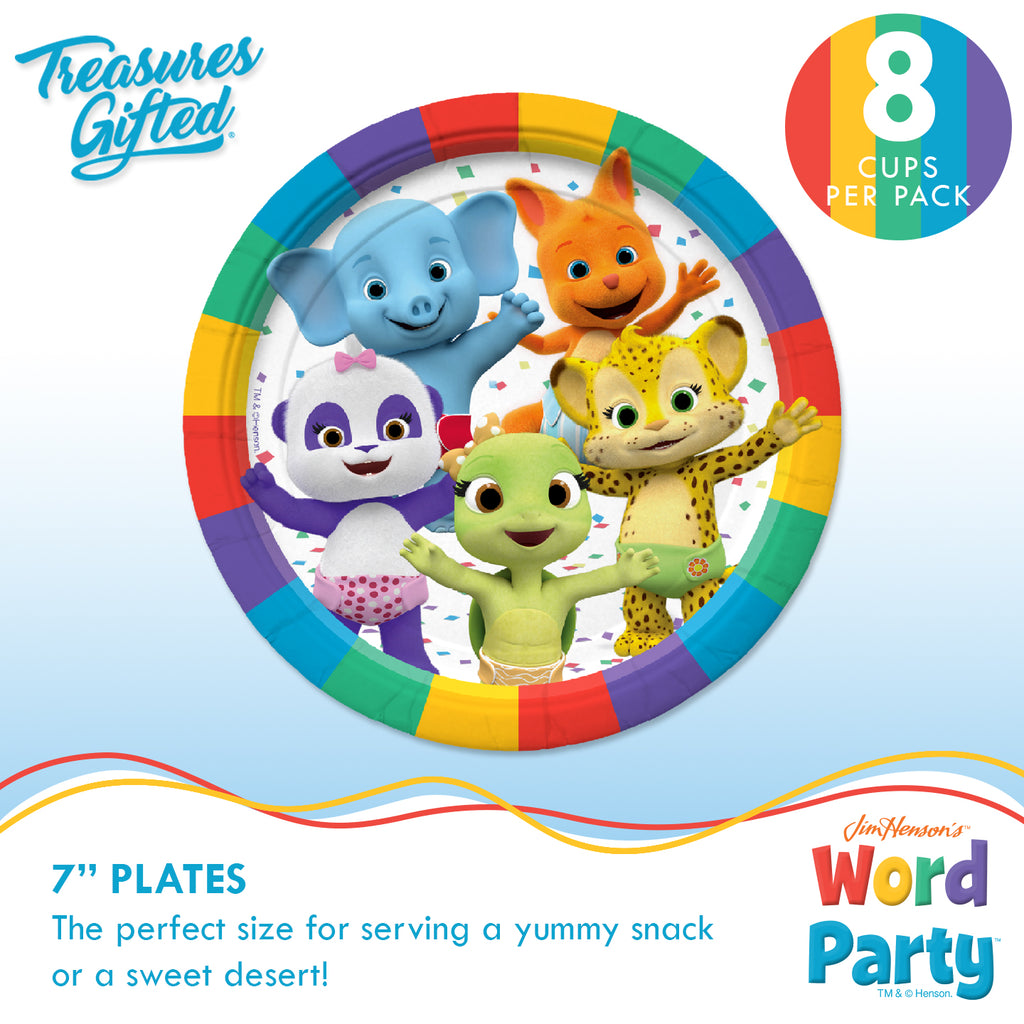 Word Party Plates 7in - Word Party Birthday Supplies