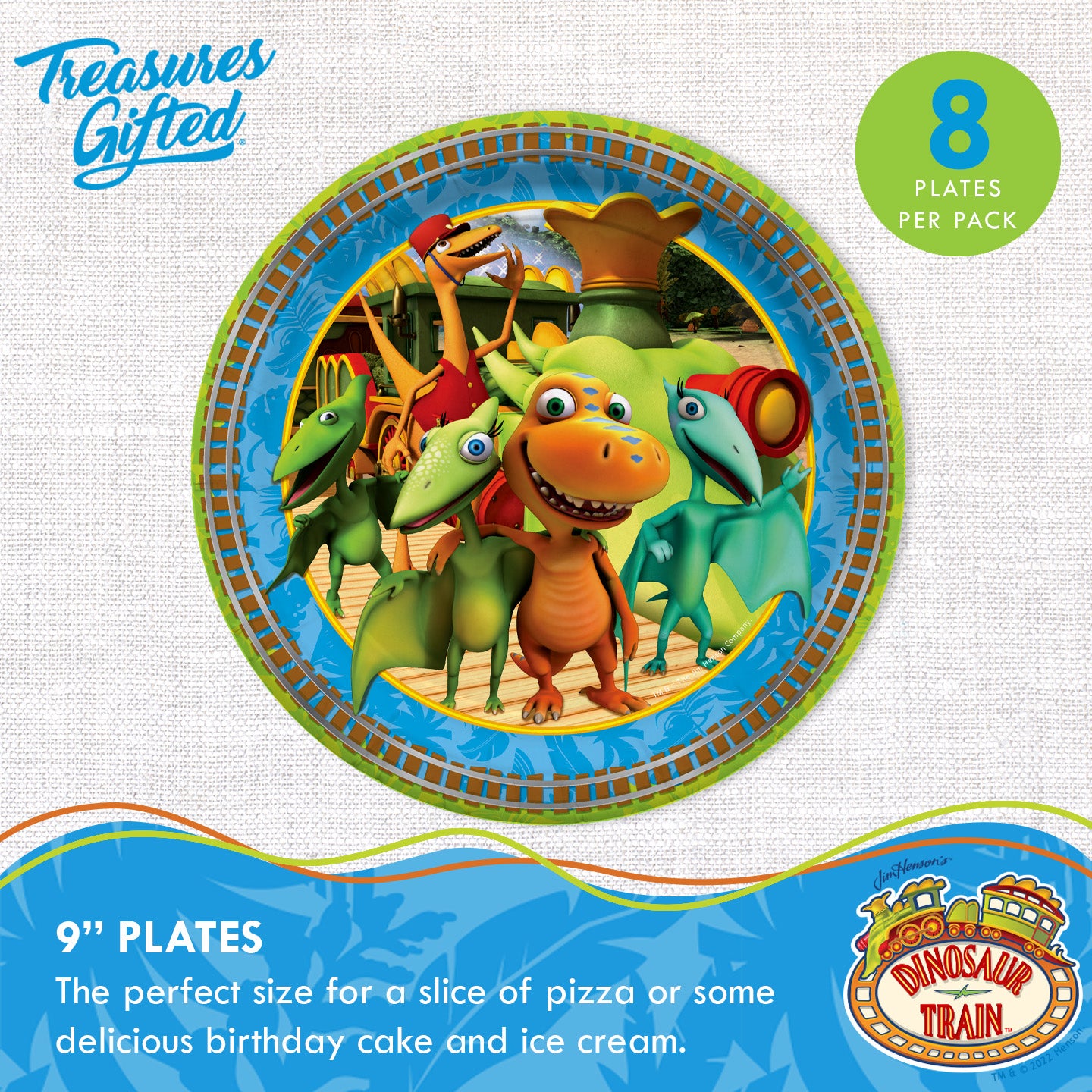 Dinosaur Train Plates 9in - Dinosaur Train Party Supplies