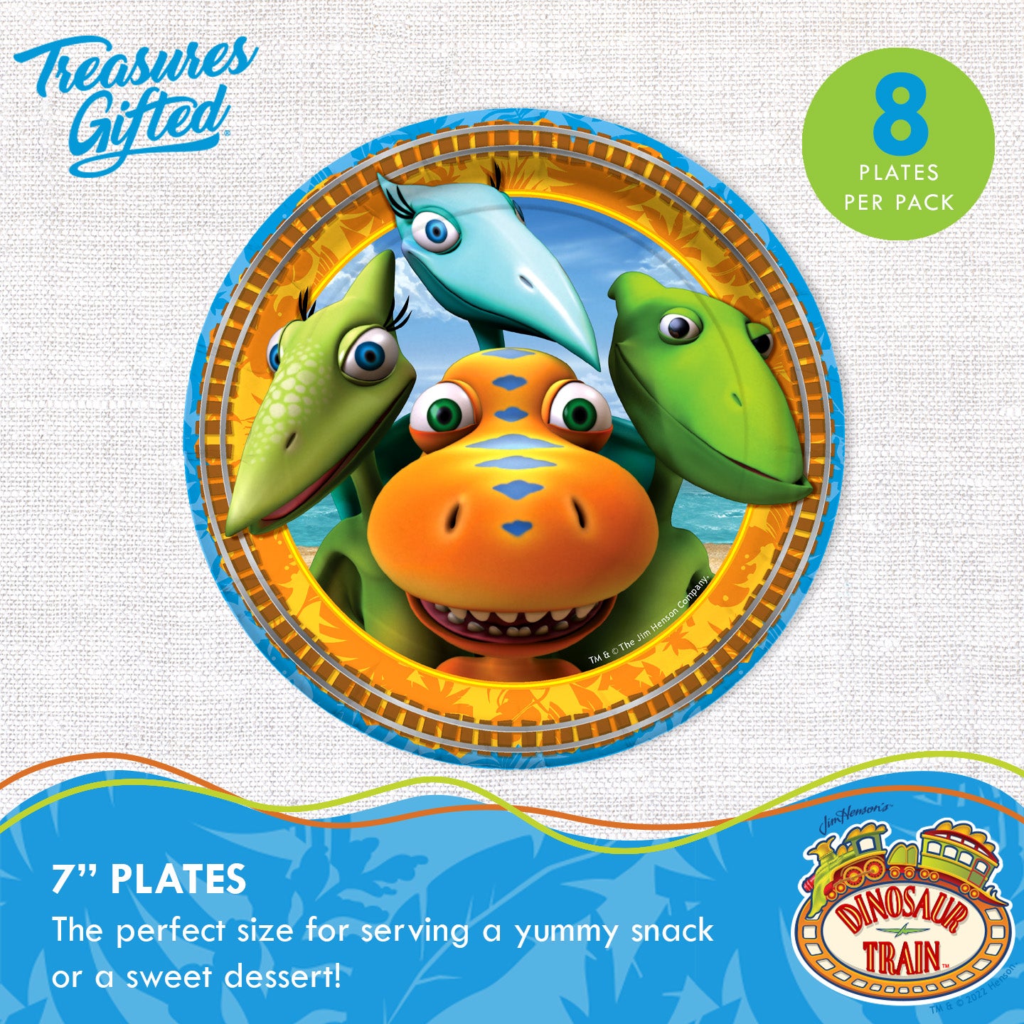 Dinosaur Train Plates 7in - Dinosaur Train Party Supplies