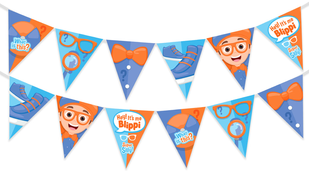 Blippi Birthday Banner Pennant - Blippi Party Supplies