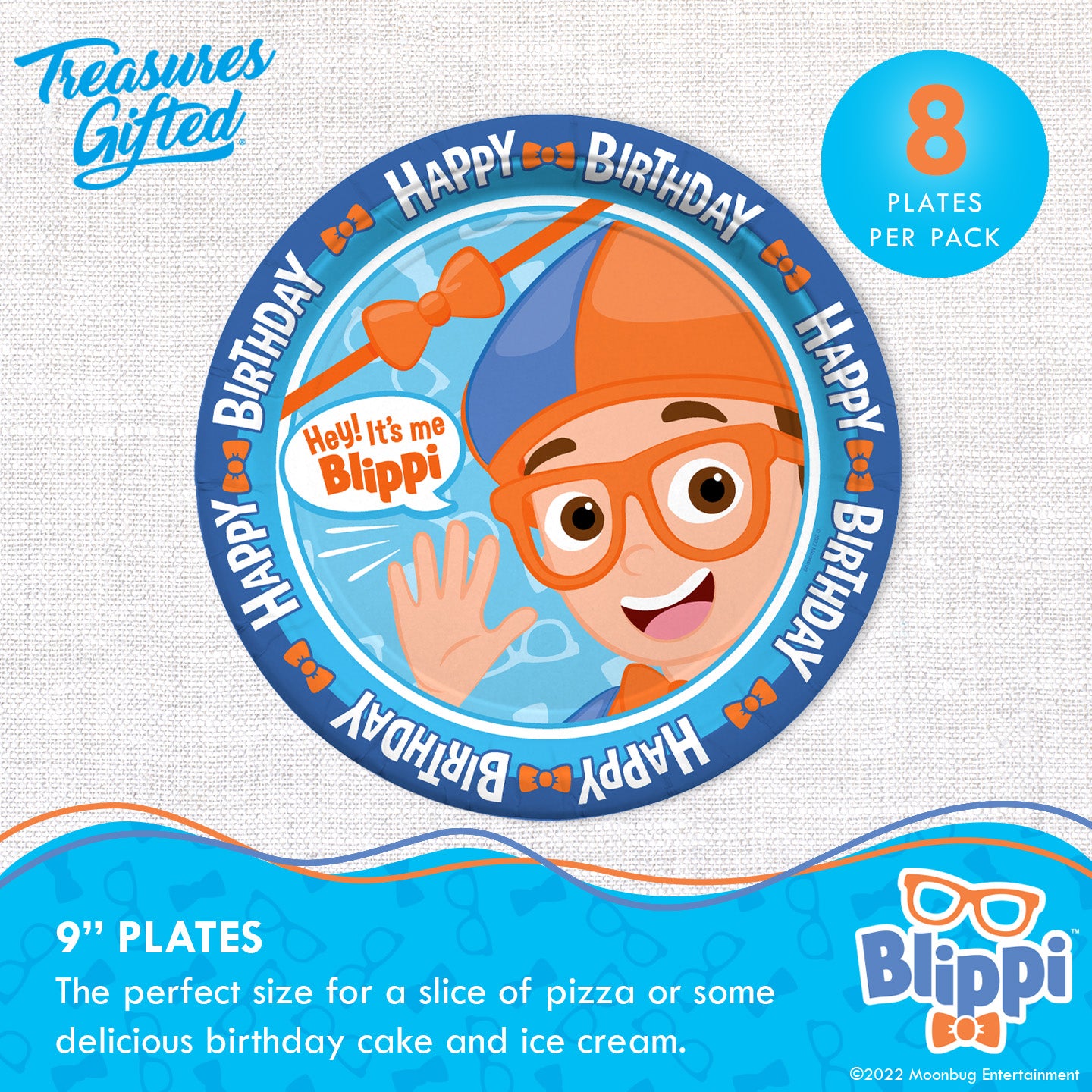Blippi Plates 9in - Blippi Party Supplies