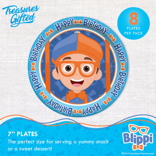 Blippi Plates 7in - Blippi Party Supplies
