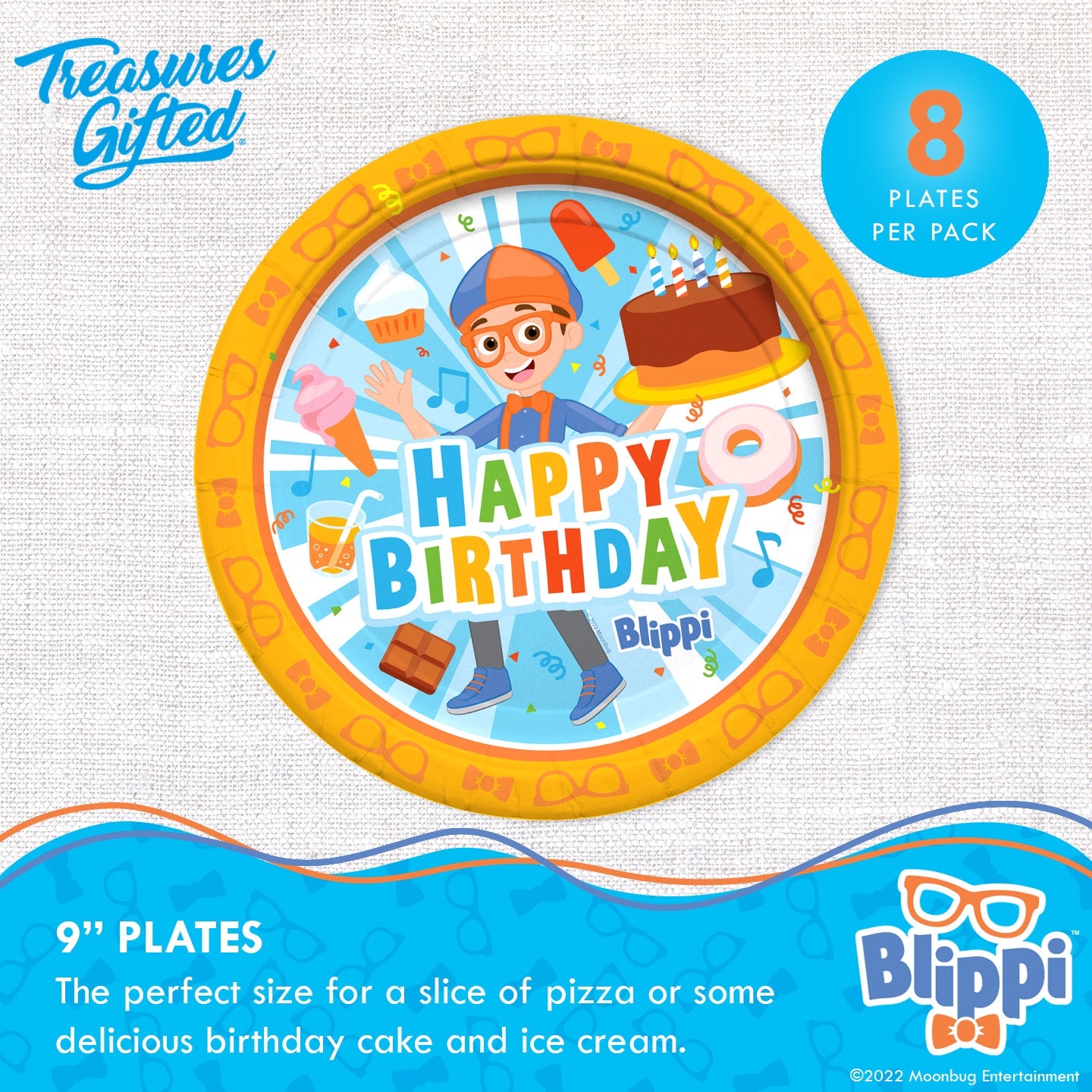 Blippi Plates 9in - Blippi Party Supplies