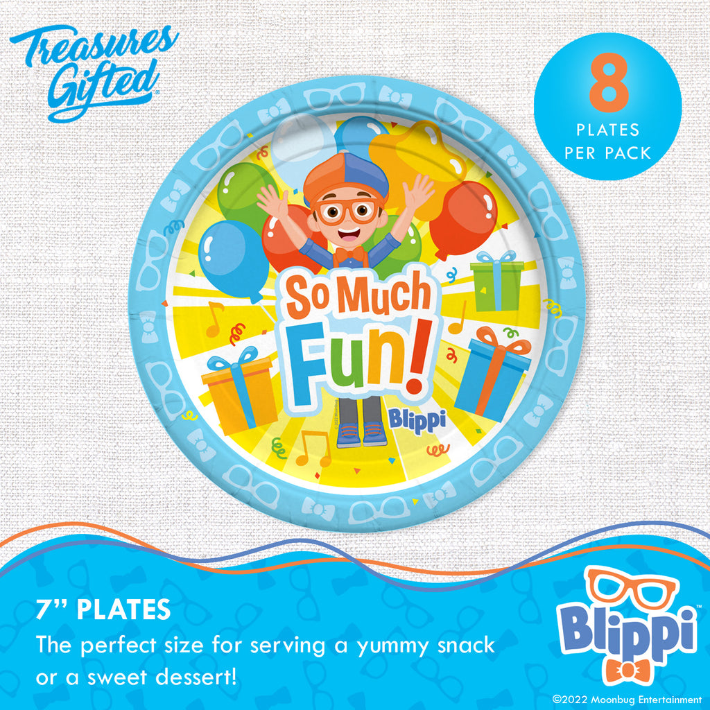 Blippi Plates 7in - Blippi Party Supplies