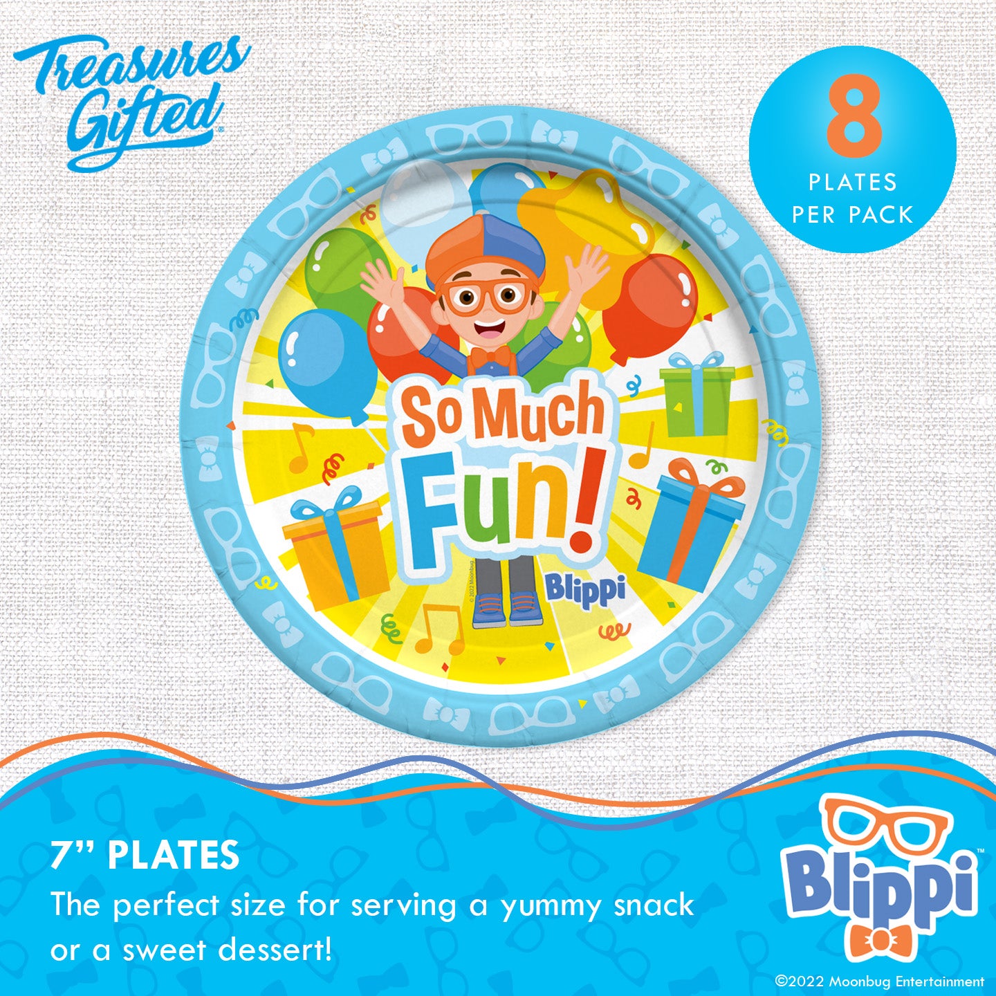 Blippi Plates 7in - Blippi Party Supplies