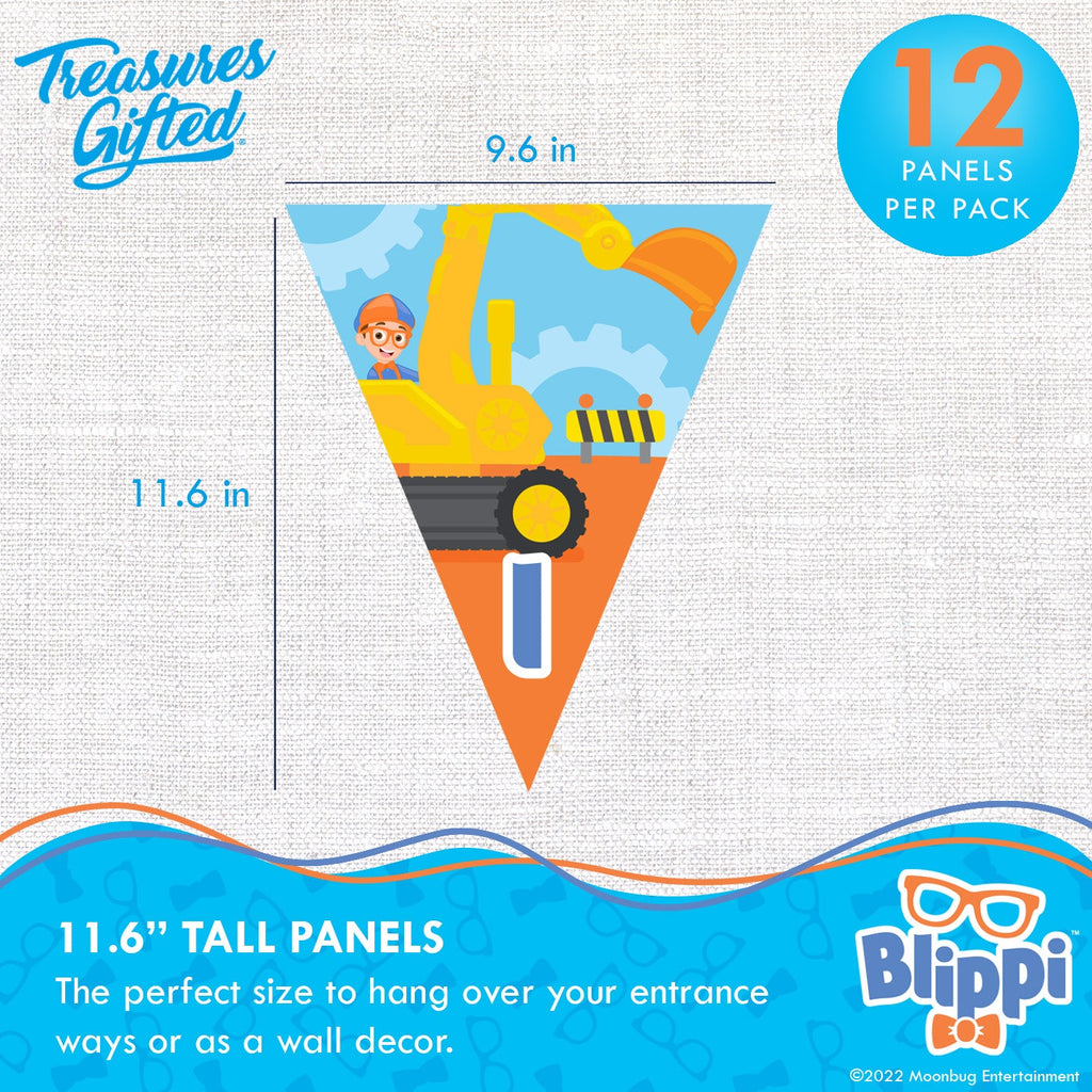 Blippi Birthday Banner Pennant Vehicle - Blippi Party Supplies