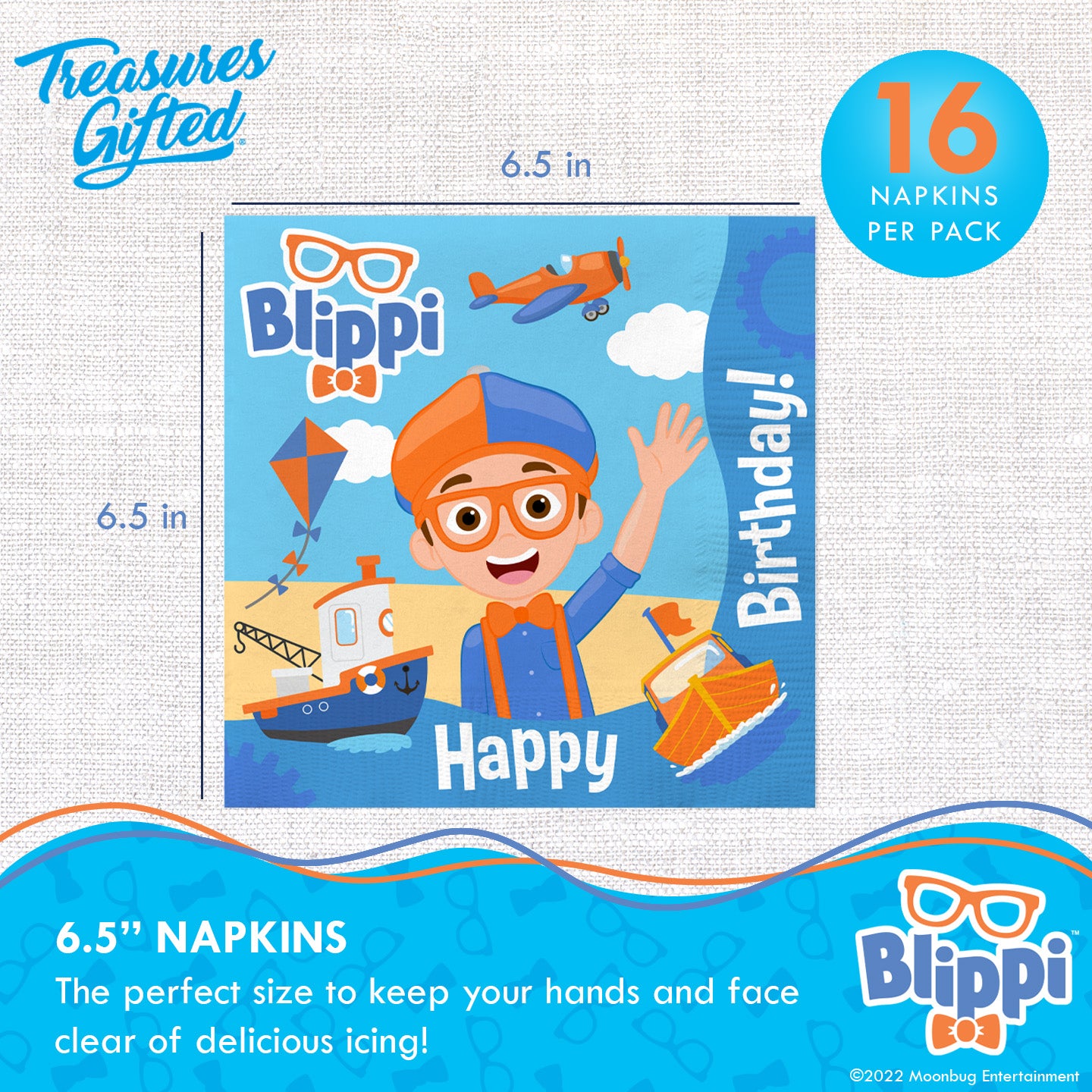 Blippi Party Napkins Vehicle - Blippi Party Supplies