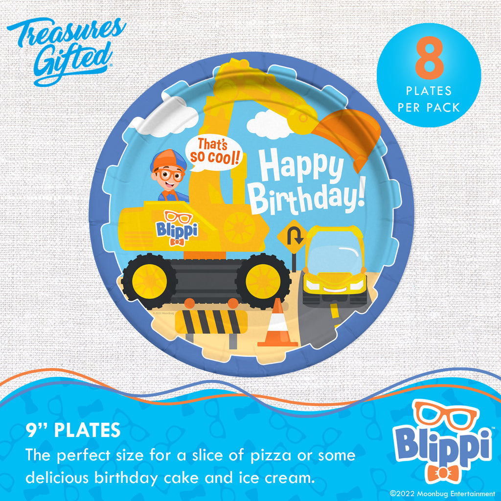 Blippi Plates 9in Vehicle - Blippi Party Supplies