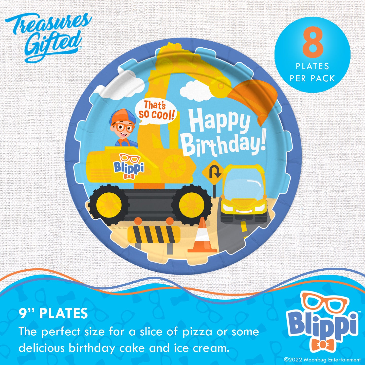 Blippi Plates 9in Vehicle - Blippi Party Supplies