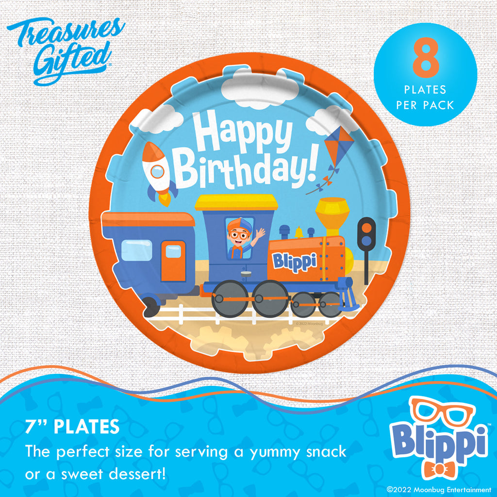 Blippi Plates 7in Vehicle - Blippi Party Supplies