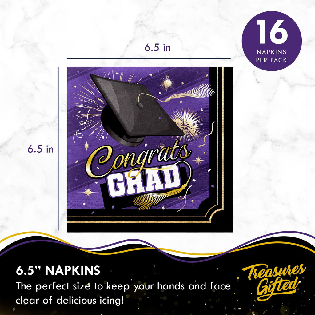 Purple Graduation Napkins - Purple Graduation Party Supplies