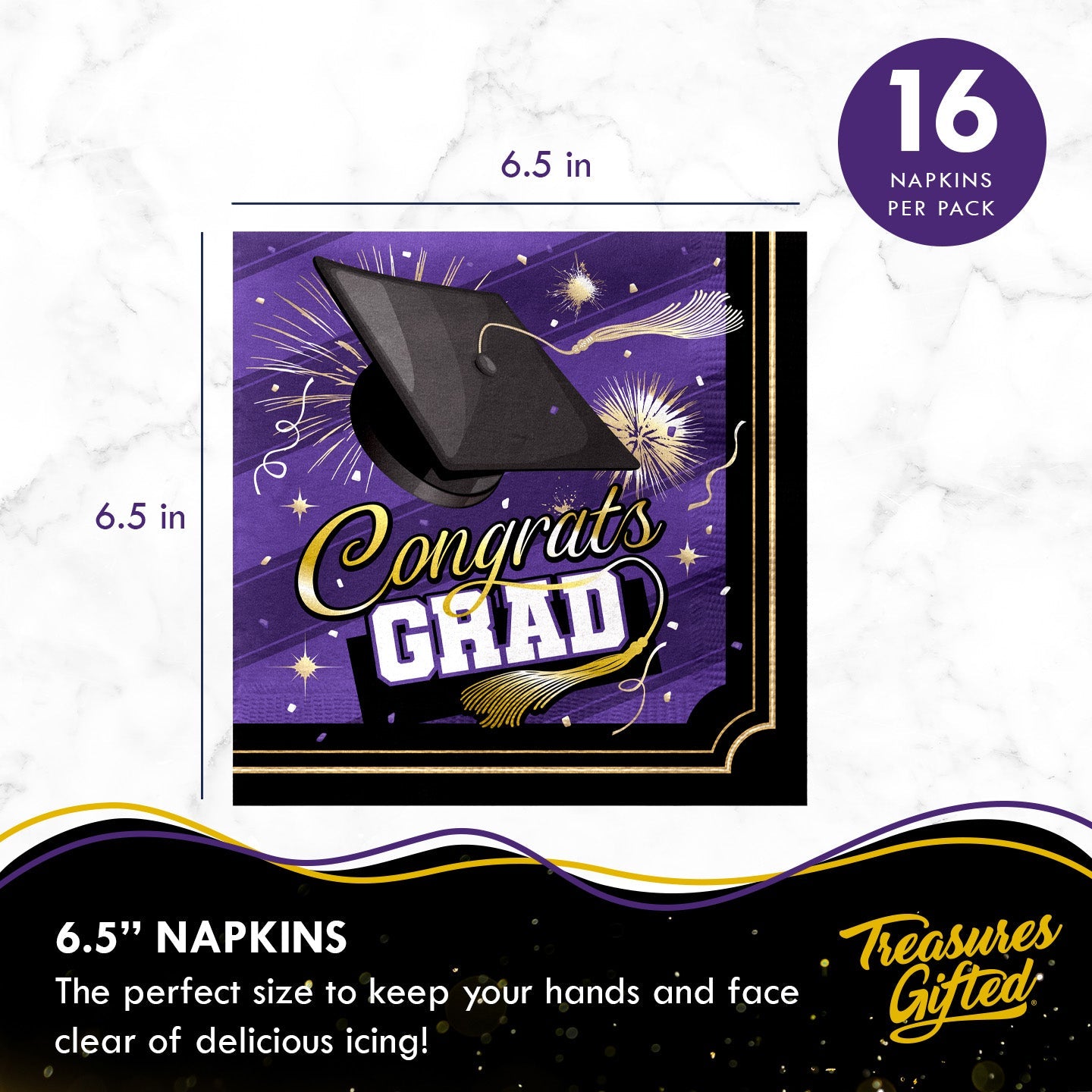 Purple Graduation Napkins - Purple Graduation Party Supplies