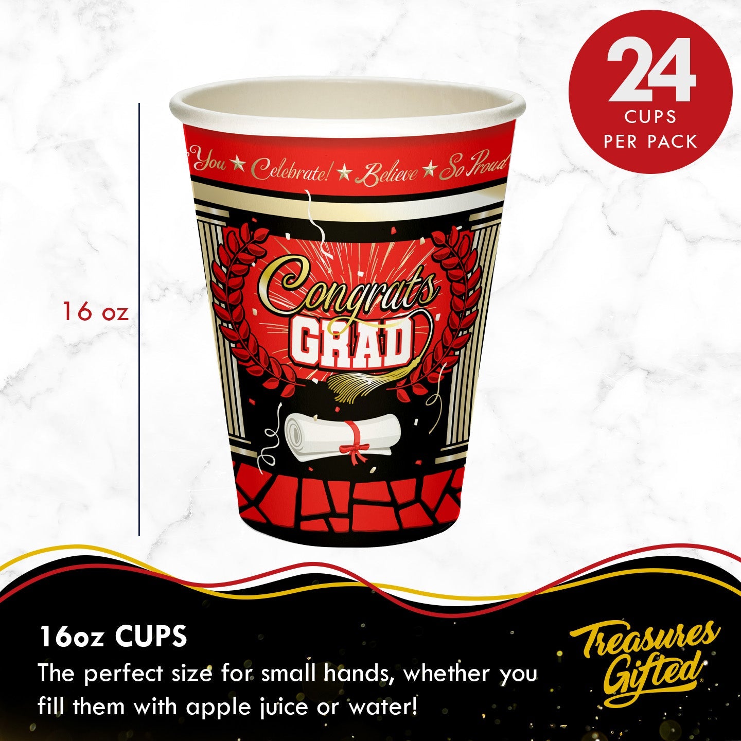 Red Graduation Cups - Red Graduation Party Supplies