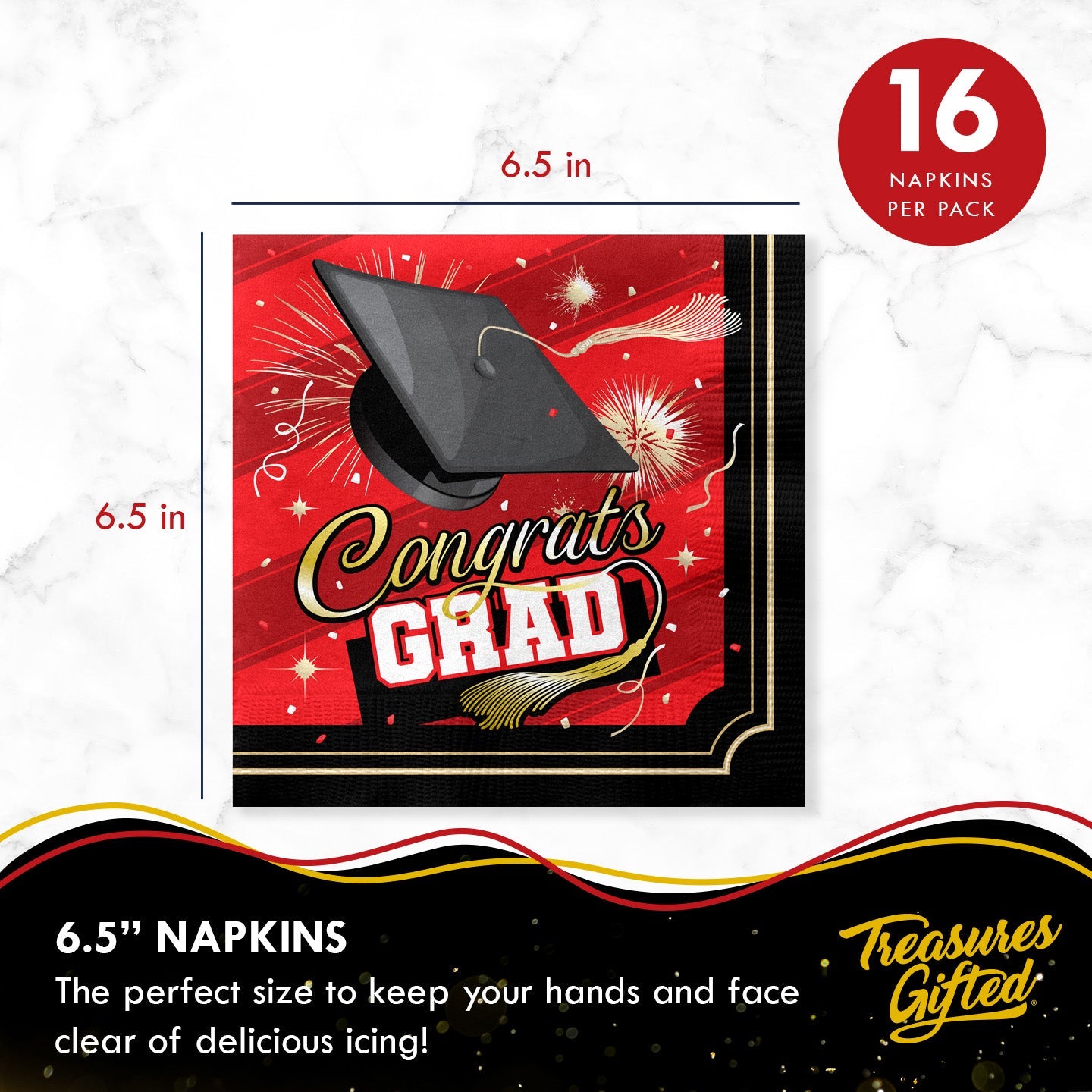 Red Graduation Napkins - Red Graduation Party Supplies