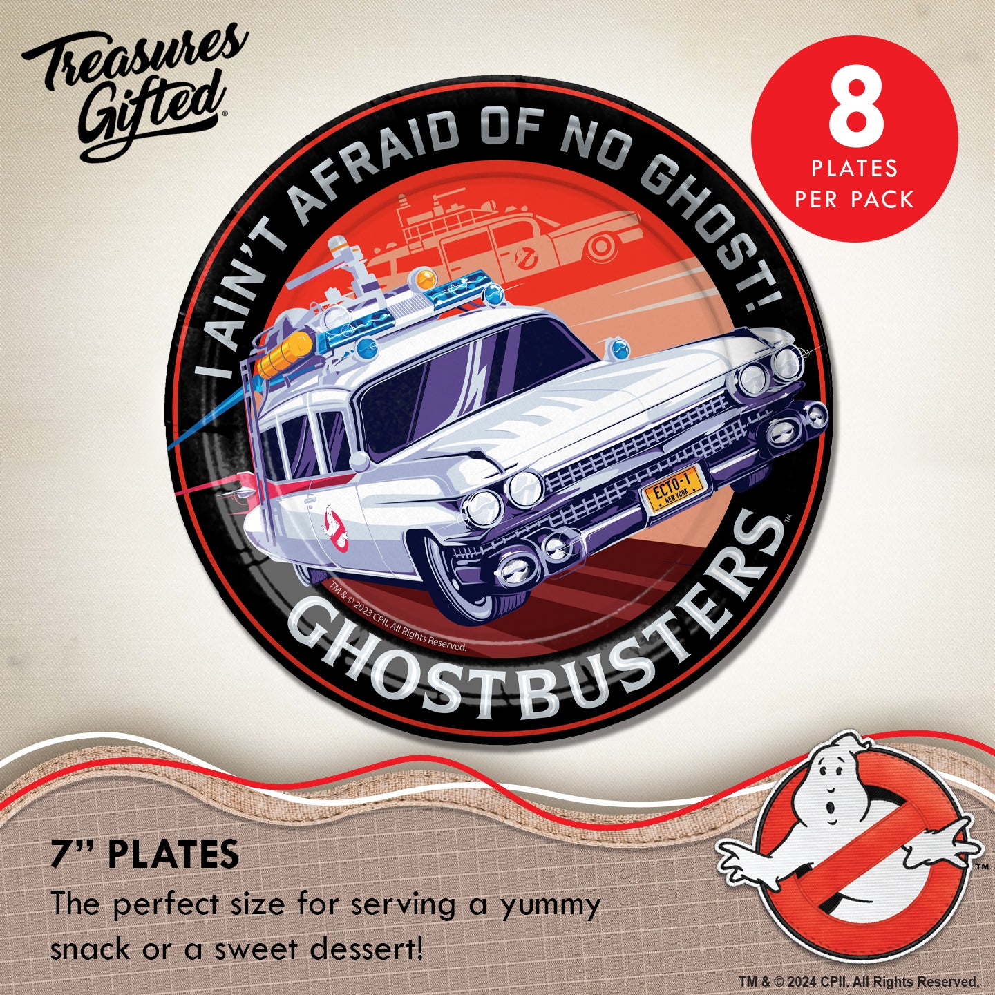 Ghostbusters Plates 7in - Ghostbusters Party Supplies