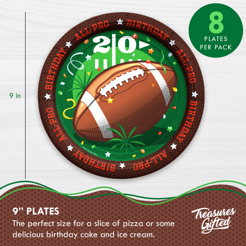 Football Birthday Party Supplies - Dinner Plates