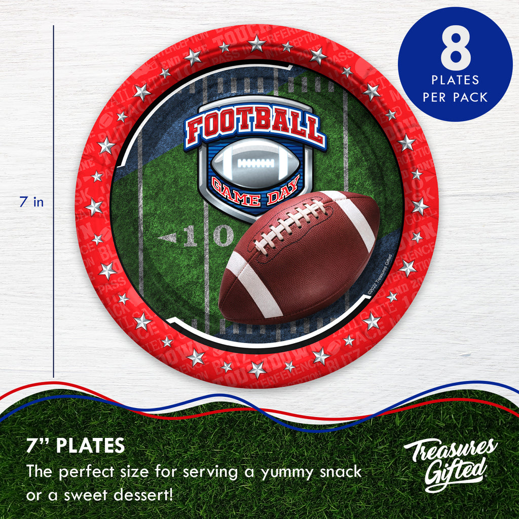 Football Plates 7in - Football Birthday Party Supplies