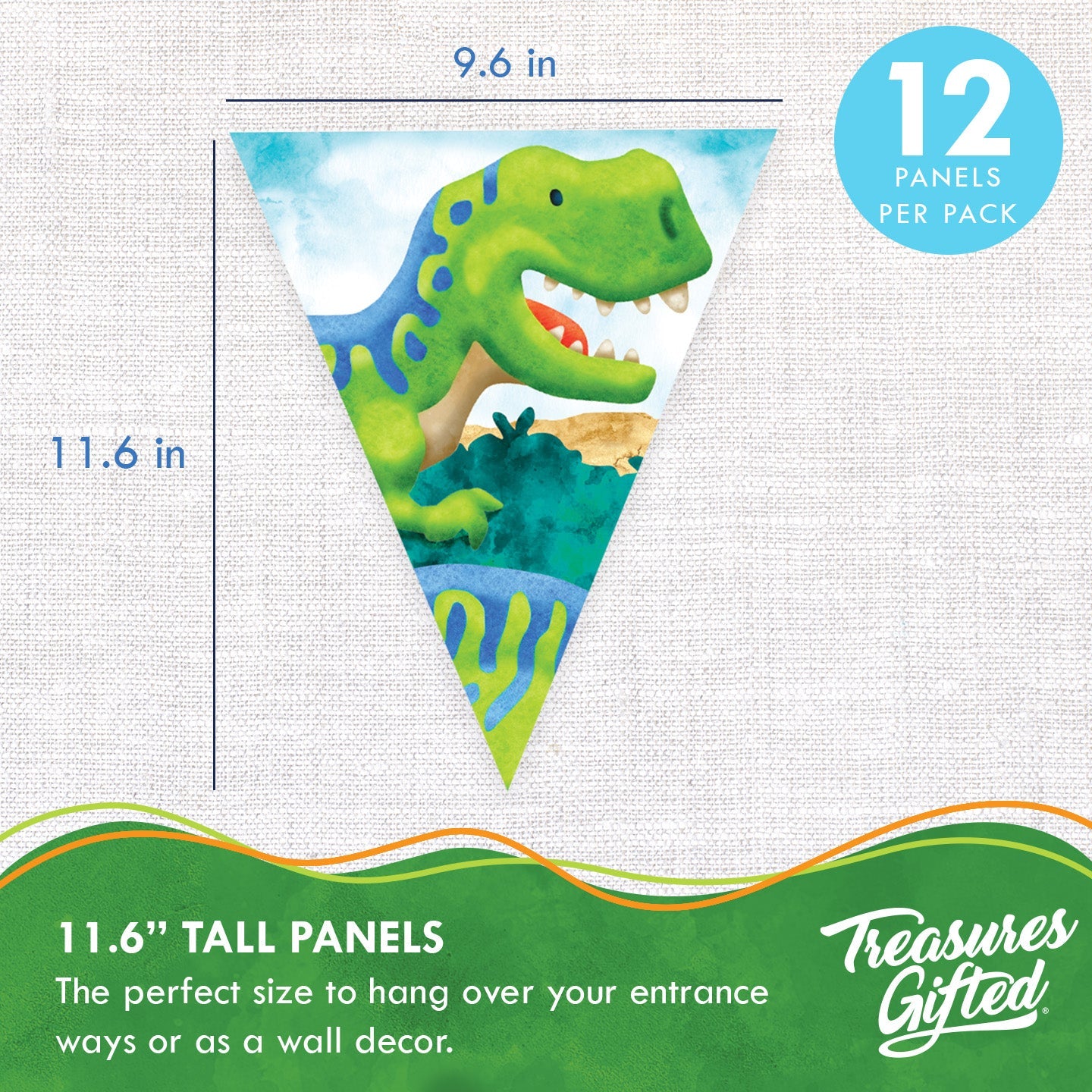 Dinosaur Birthday Banner Pennant - Dinosaur Party Supplies