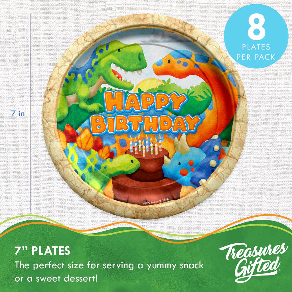 Dinosaur Plates 7in - Dinosaur Party Supplies