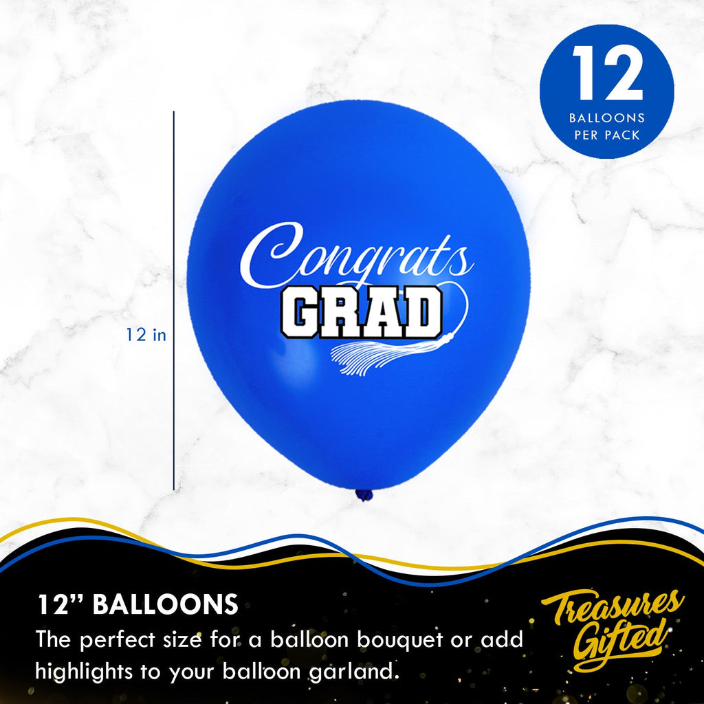 Blue Graduation Balloon Bouquet - Blue Graduation Party Supplies