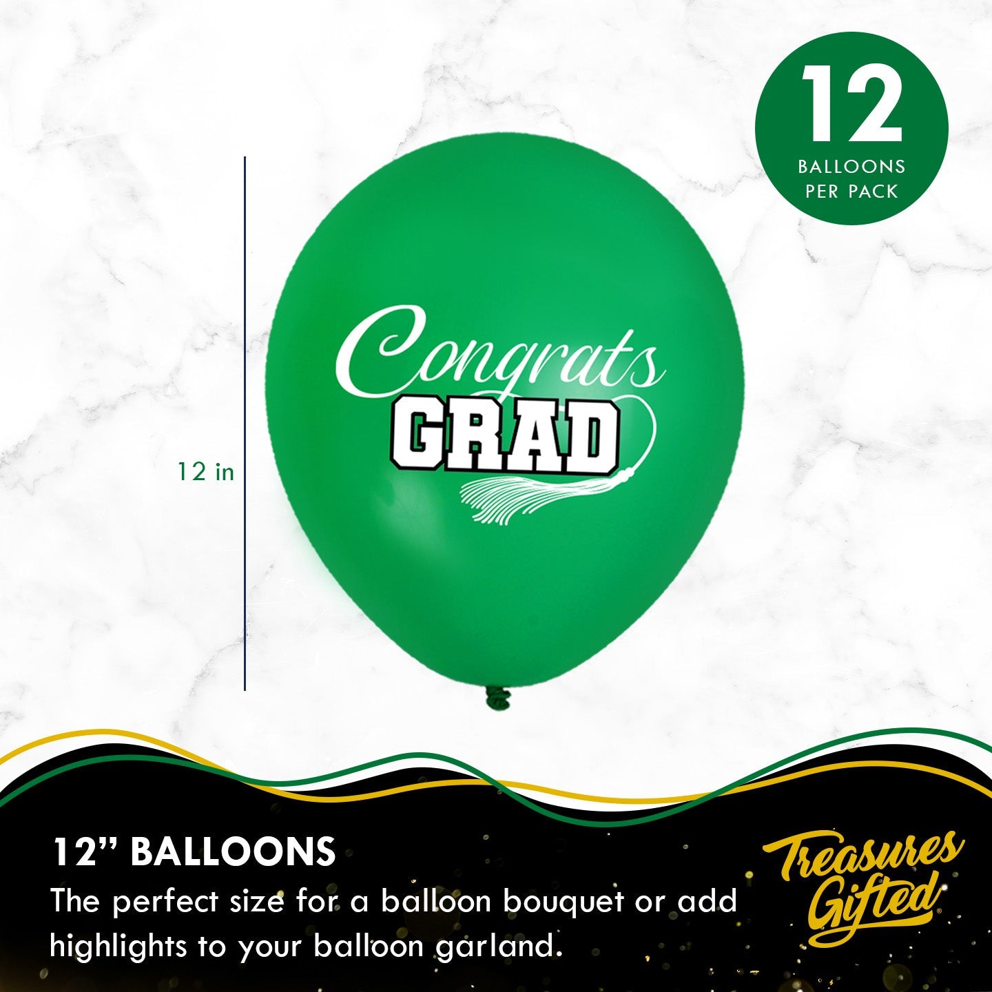 Green Graduation Balloon Bouquet - Green Graduation Party Supplies