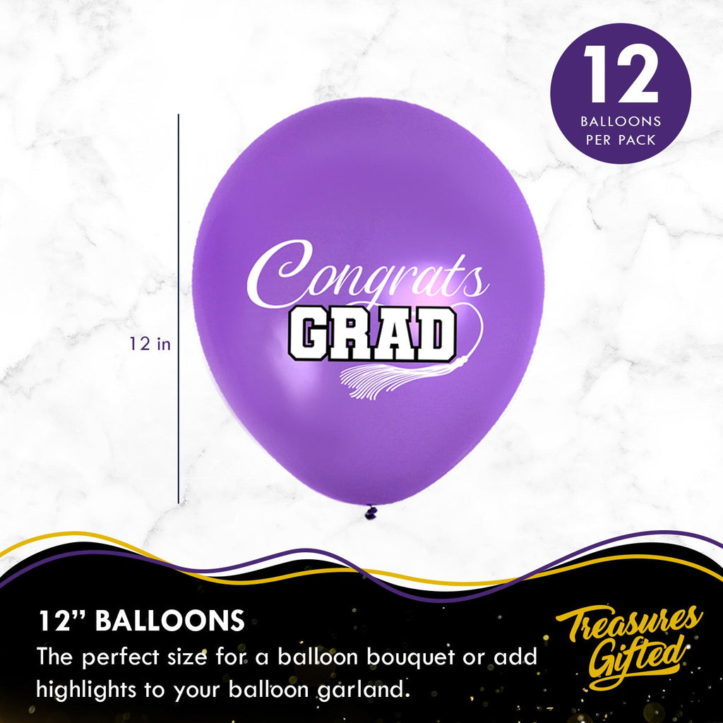 Purple Graduation Balloon Bouquet - Purple Graduation Party Supplies