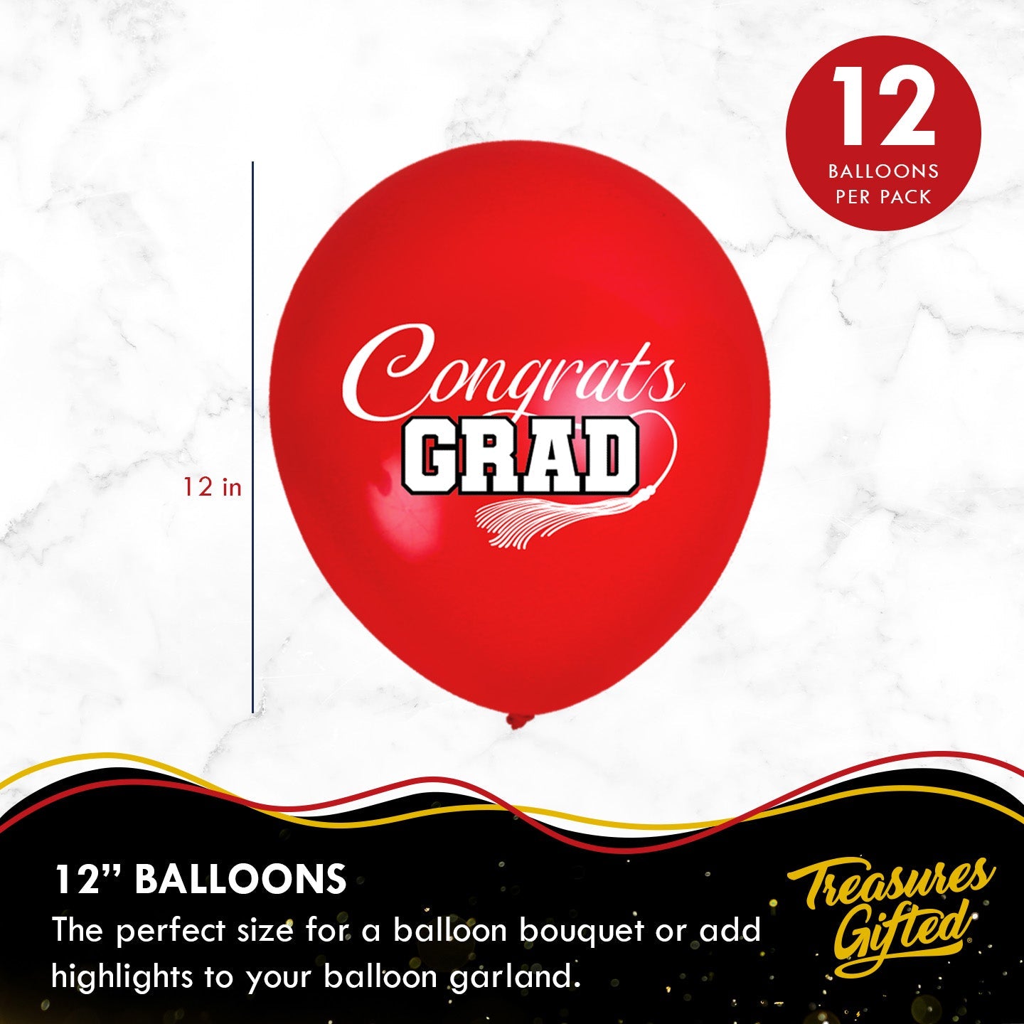 Red Graduation Balloon Bouquet - Red Graduation Party Supplies