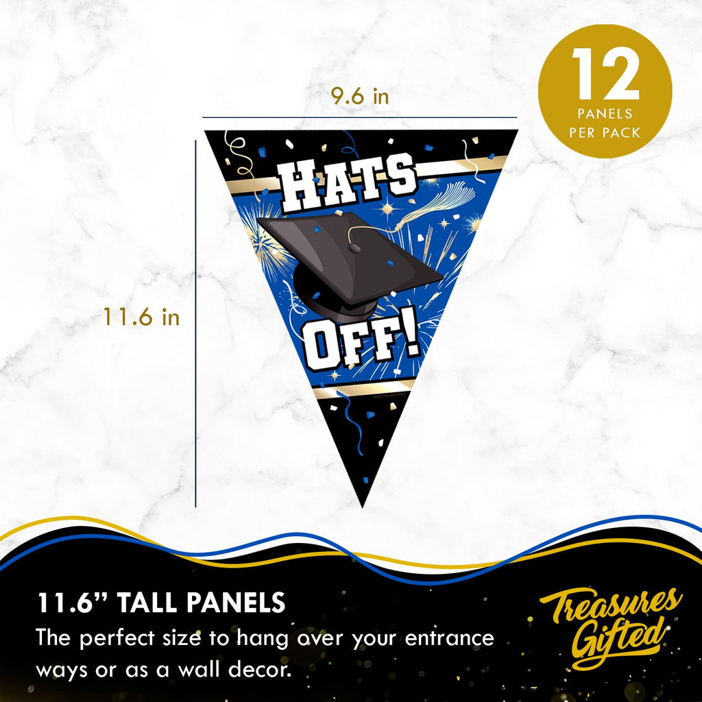 Blue Graduation Banner Pennant - Blue Graduation Party Decorations