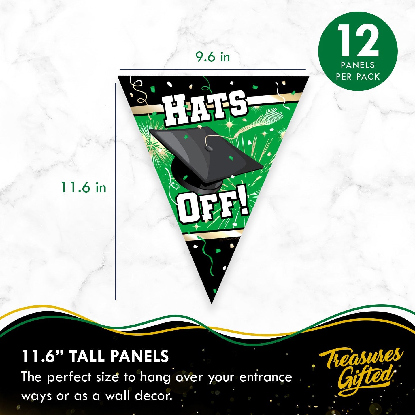 Green Graduation Banner Pennant - Green Graduation Party Decorations