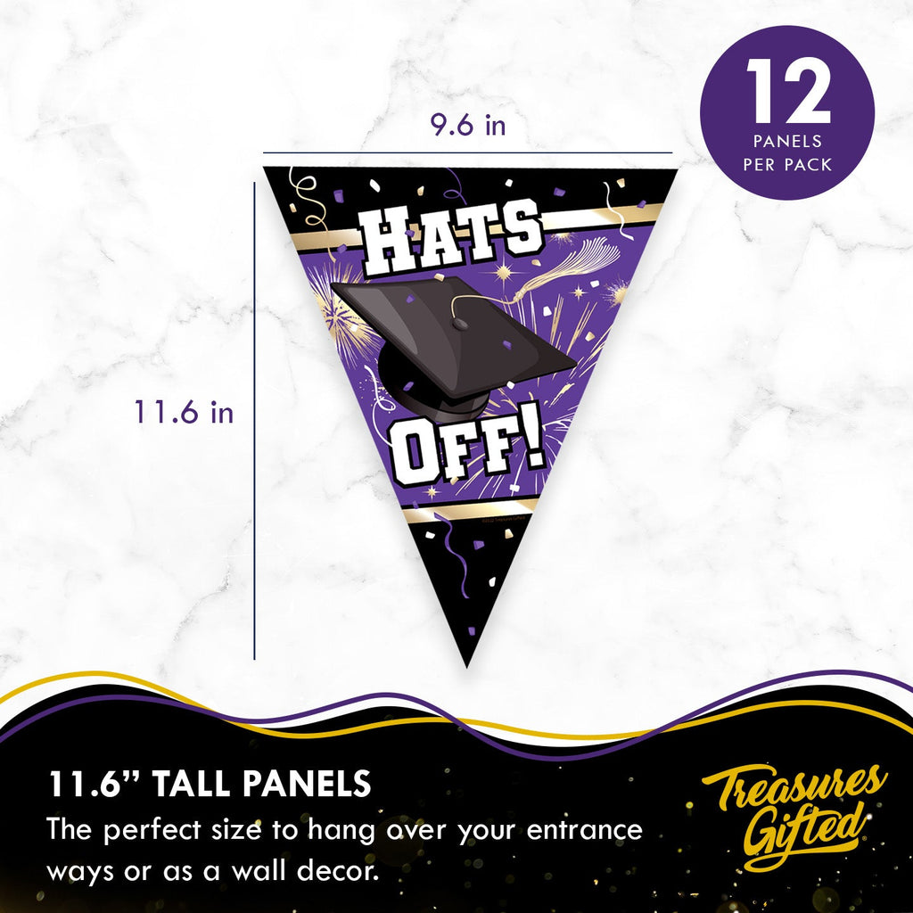 Purple Graduation Banner Pennant - Purple Graduation Party Decorations