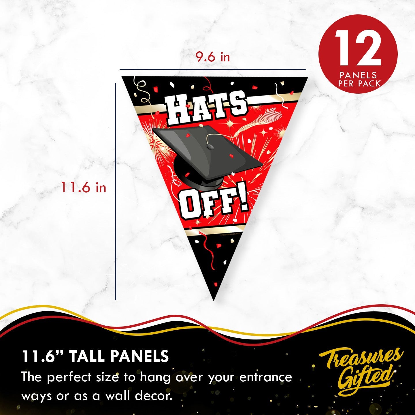 Red Graduation Banner Pennant - Red Graduation Party Decorations