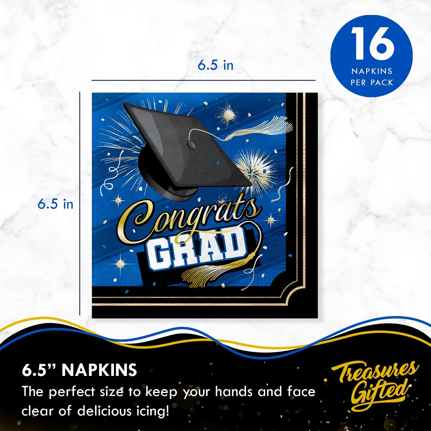 Blue Graduation Napkins - Blue Graduation Party Supplies