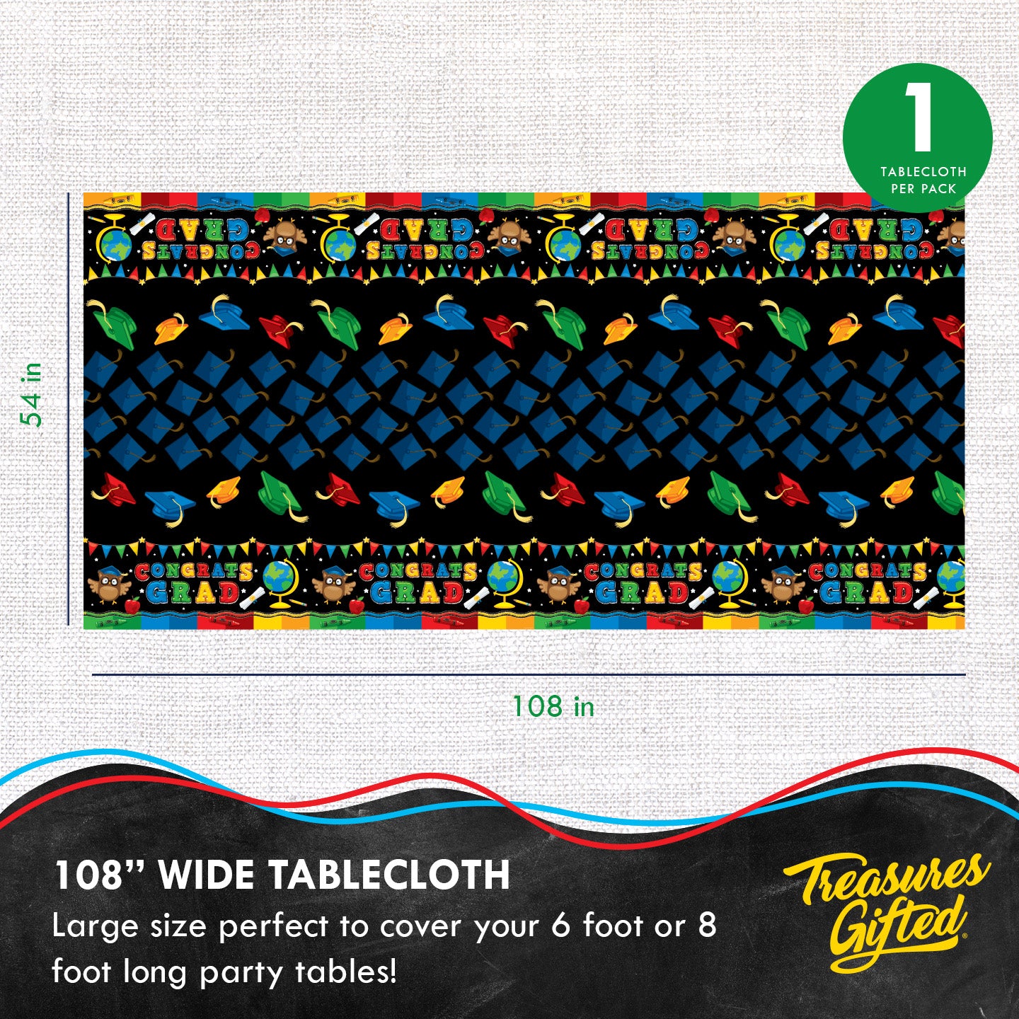 Kindergarten Graduation Tablecloth - Kindergarten Graduation Party Decorations