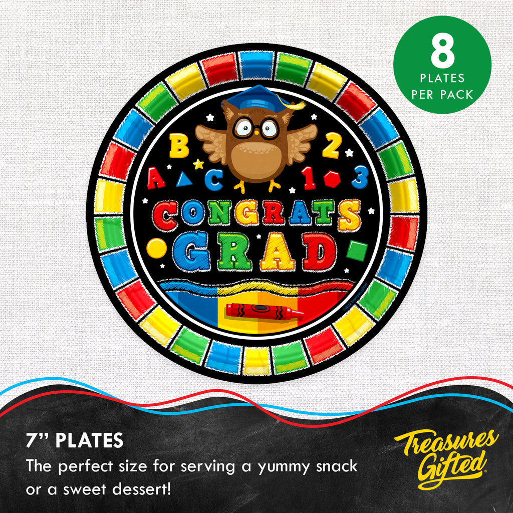 Kindergarten Graduation Plates 7in - Kindergarten Graduation Party Decorations