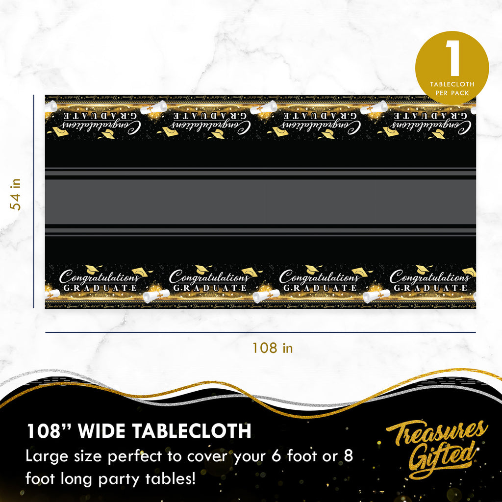 Gold Graduation Tablecloth - Gold Graduation Party Supplies