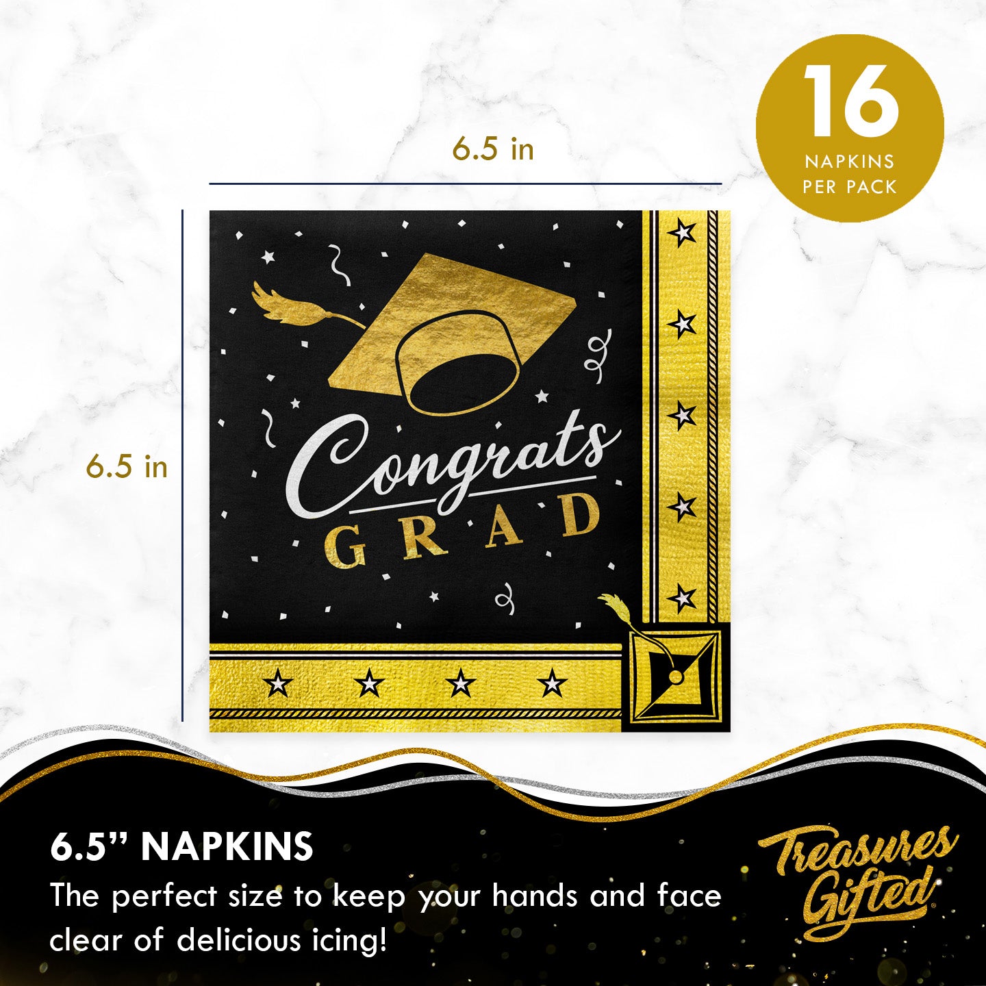 Gold Graduation Napkins - Gold Graduation Party Supplies