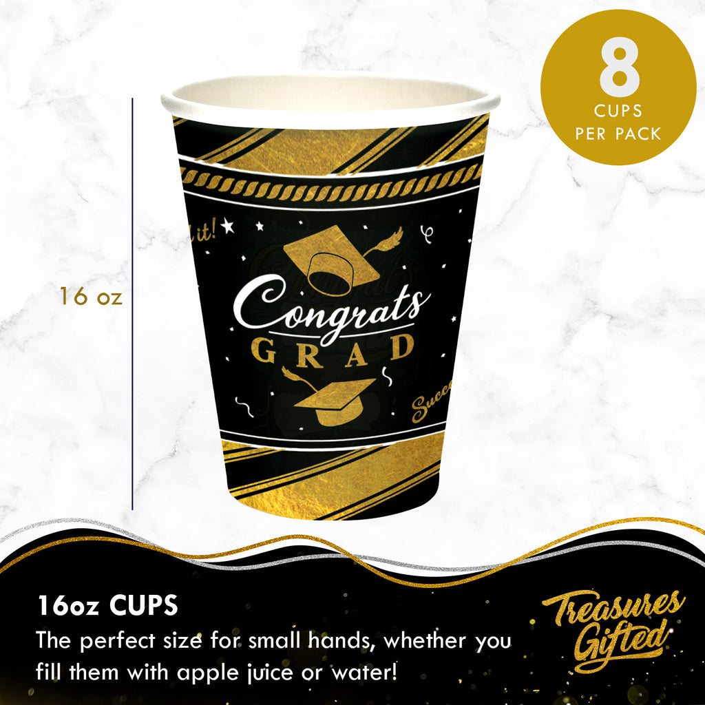 Gold Graduation Cups - Gold Graduation Party Supplies